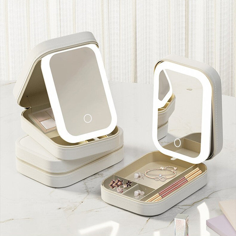 Glowara LumiCase™ — LED Mirror Travel Makeup Case