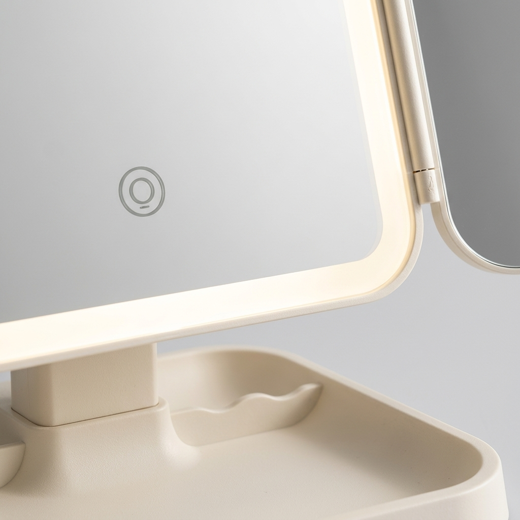 LED Desktop Makeup Mirror — Foldable Lighted Vanity Mirror