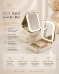 Makeup Storage Box With LED Light Mirror Portable Travel Makeup Cosmetics Storage Box Touch Light Storage Organizer