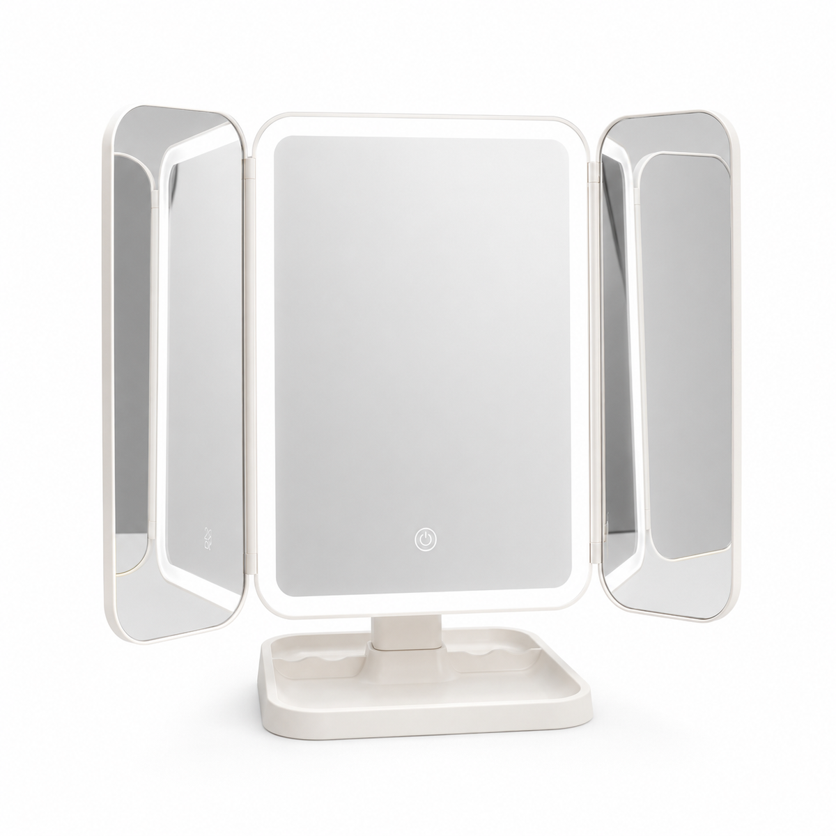 LED Desktop Makeup Mirror — Foldable Lighted Vanity Mirror