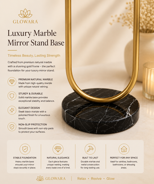 Modern Nordic Light Luxury Style Wrought Iron Makeup Mirror Desktop Mirror