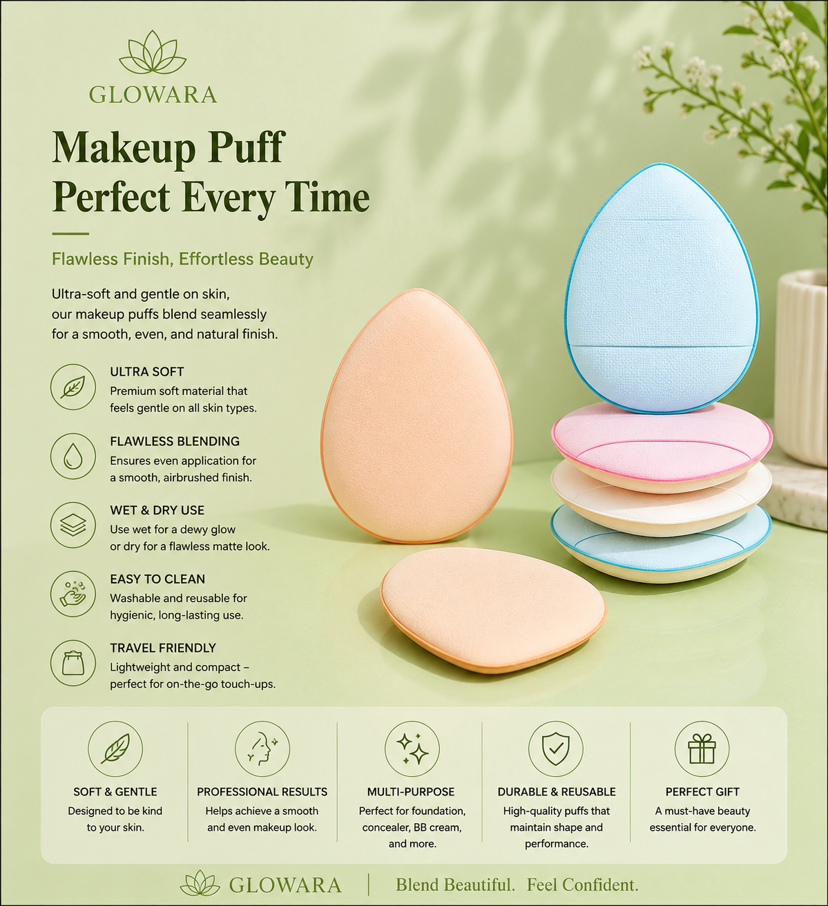 Wet And Dry Makeup Sponge Puff